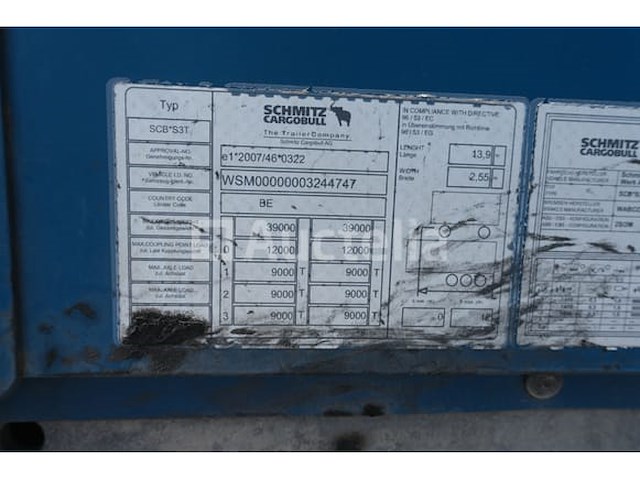 Ref:qacu498 - schmitz cargobull scb-s3t gordijntrailer (2016-vin:wsm00000003244747) - afbeelding 2 van  31