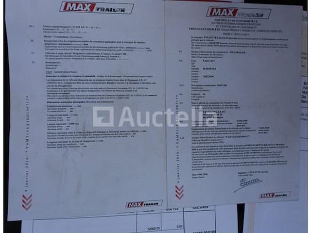 Ref:qada362 (lot 9 bis) - max trailer max 100 (2016-vin:yamt13xx3g0100717) - afbeelding 26 van  26