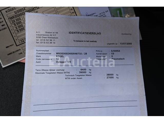 Ref:qay447 - kogel snco 24 flatbed semitrailer (2005-vin:wk0s0002400048732) - afbeelding 26 van  30