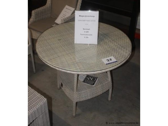 Refton dining table 120cm wicker flat provence - afbeelding 1 van  2