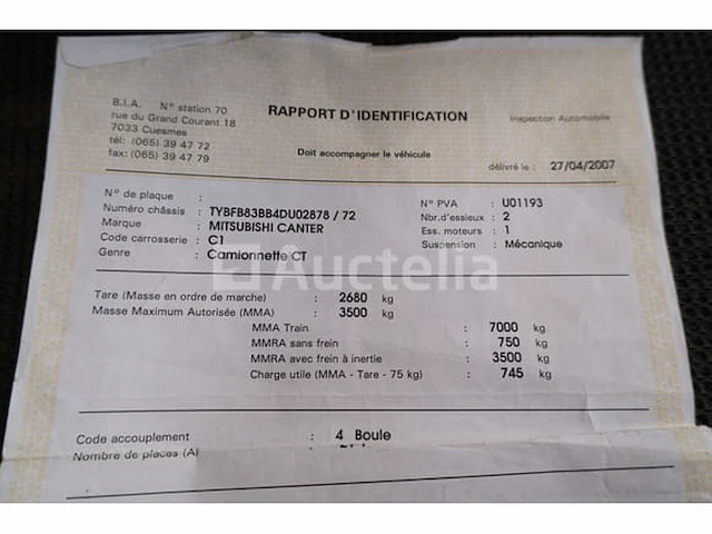 Ref:xhs192 - gedumpte van mitsubishi canter fb83/1 (2007-235,623 km)(v: tybfb83bb4du02878) - afbeelding 36 van  41
