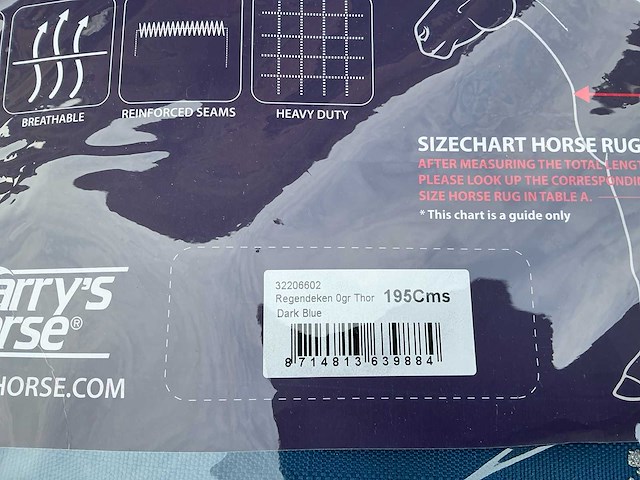 Regendeken 195 cm paarden - afbeelding 2 van  3