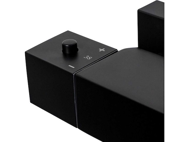 Regendoucheset met thermostaat hoofddouche staaf handdouche vierkant zwart mat - afbeelding 3 van  3