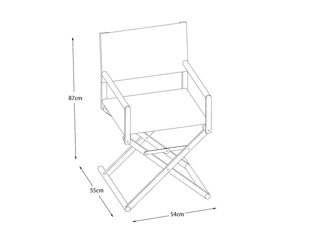 Regiestoelen, set van 2, opvouwbaar, geschikt voor binnen- en buitengebruik, maximale belasting 100 kg - roomkleurig - afbeelding 7 van  9
