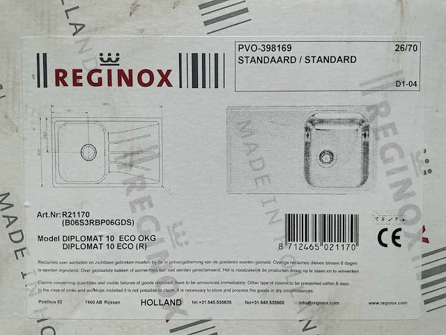 Reginox wastafel - afbeelding 3 van  3
