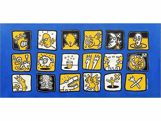 Reinardus - pop art compositie - olie op doek - 160x350 cm - 1997 - afbeelding 1 van  3