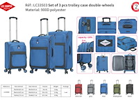Reiskoffer - lee cooper - 33503 - zwart - 900d polyester - 76 x 46 x 27 cm. - afbeelding 1 van  8