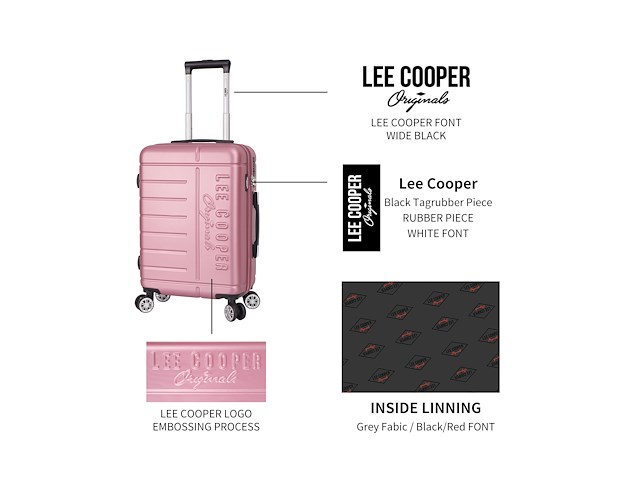 Reiskoffer - lee cooper - 67 x 42 x 26 cm - grijs - afbeelding 3 van  4