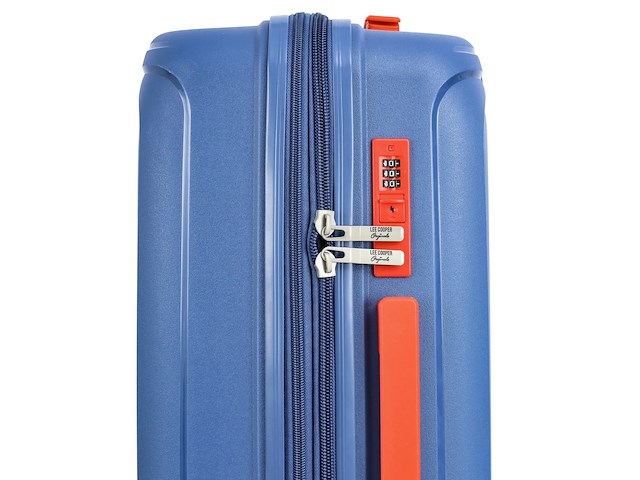 Reiskoffer - lee cooper - blauw - 33403 - 77x 51 x 30/35 cm. - dubbele rits - afbeelding 2 van  6