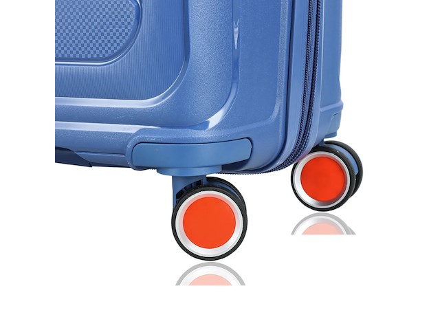 Reiskoffer - lee cooper - blauw - 33403 - 77x 51 x 30/35 cm. - dubbele rits - afbeelding 5 van  6