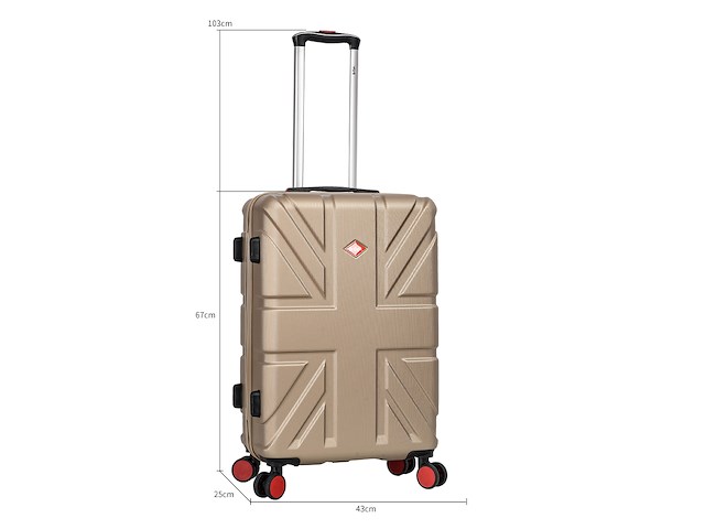 Reiskoffer - lee cooper - flag - 67 x 42 x 26 cm. - champagne - afbeelding 9 van  9