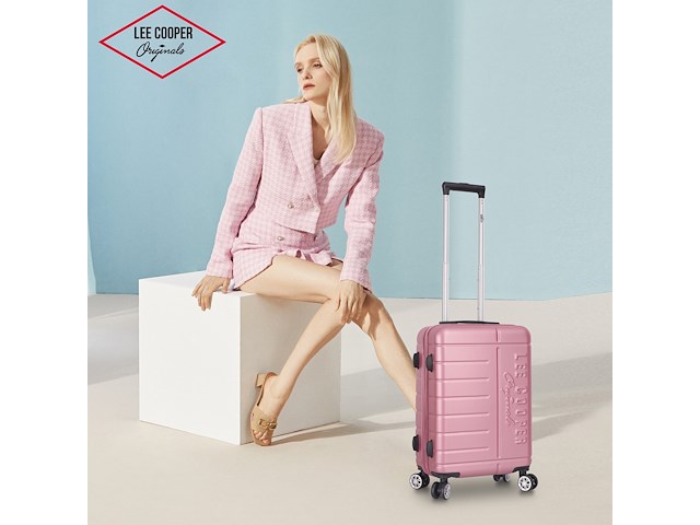 Reiskoffer - lee cooper - handbagage - 55 x 37 x 21 cm. - rose - afbeelding 4 van  5