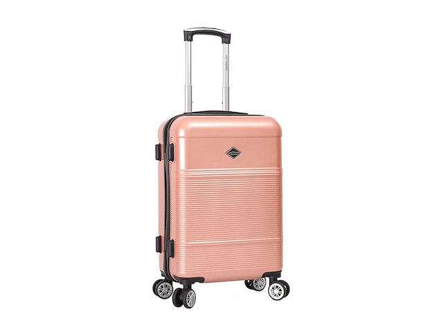 Reiskoffer - lee cooper - handbagage - polycarbonaat - roze - 55x37x20 cm. - afbeelding 1 van  7