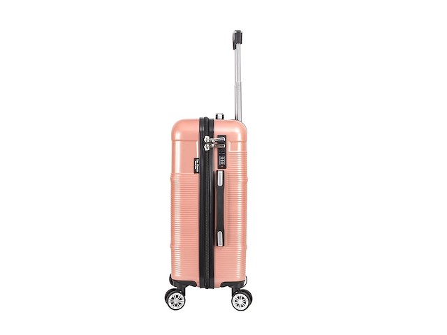 Reiskoffer - lee cooper - handbagage - polycarbonaat - roze - 55x37x20 cm. - afbeelding 2 van  7