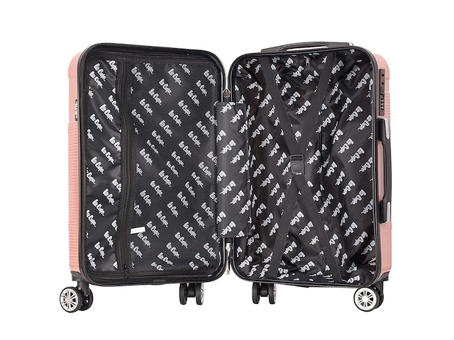 Reiskoffer - lee cooper - handbagage - polycarbonaat - roze - 55x37x20 cm. - afbeelding 3 van  7