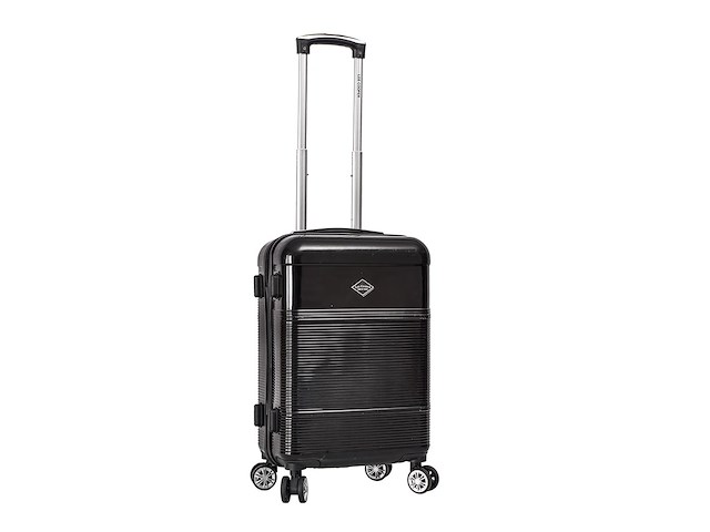 Reiskoffer - lee cooper - handbagage - polycarbonaat - zwart - 55x37x20 cm. - afbeelding 1 van  6