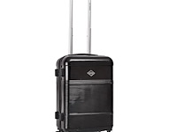 Reiskoffer - lee cooper - handbagage - polycarbonaat - zwart - 55x37x20 cm. - afbeelding 1 van  6