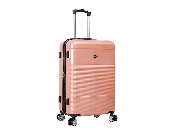Reiskoffer - lee cooper - polycarbonaat - roze - 67x 44 x 26 cm. - dubbele rits - afbeelding 1 van  7