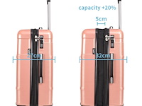 Reiskoffer - lee cooper - polycarbonaat - roze - 67x 44 x 26 cm. - dubbele rits - afbeelding 2 van  7
