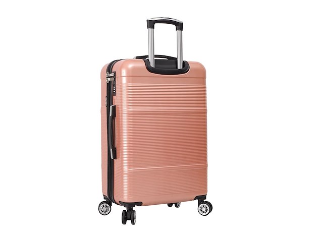 Reiskoffer - lee cooper - polycarbonaat - roze - 67x 44 x 26 cm. - dubbele rits - afbeelding 3 van  7