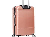 Reiskoffer - lee cooper - polycarbonaat - roze - 67x 44 x 26 cm. - dubbele rits - afbeelding 3 van  7