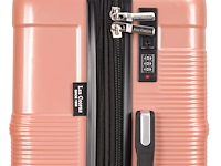 Reiskoffer - lee cooper - polycarbonaat - roze - 67x 44 x 26 cm. - dubbele rits - afbeelding 4 van  7