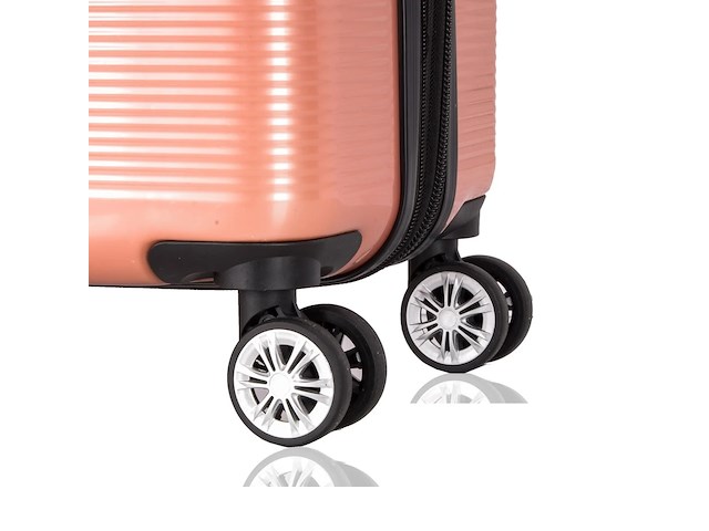 Reiskoffer - lee cooper - polycarbonaat - roze - 67x 44 x 26 cm. - dubbele rits - afbeelding 5 van  7