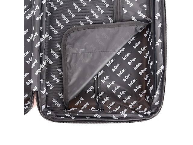 Reiskoffer - lee cooper - polycarbonaat - roze - 67x 44 x 26 cm. - dubbele rits - afbeelding 6 van  7