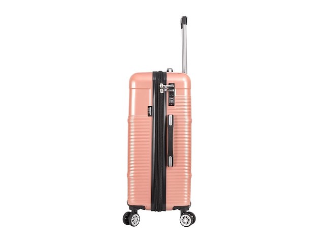 Reiskoffer - lee cooper - polycarbonaat - roze - 67x 44 x 26 cm. - dubbele rits - afbeelding 7 van  7