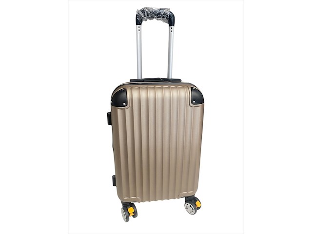 Reiskoffer - ormi - 55 x 35 x 21 cm. - dubbele rits - champagne - afbeelding 1 van  3