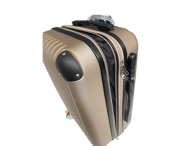 Reiskoffer - ormi - 55 x 35 x 21 cm. - dubbele rits - champagne - afbeelding 3 van  3