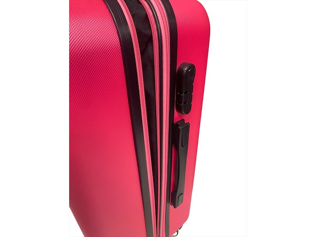 Reiskoffer - ormi - 65 x 40 x 25 cm. - dubbele rits - roze - afbeelding 2 van  4