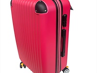Reiskoffer - ormi - 65 x 40 x 25 cm. - dubbele rits - roze - afbeelding 3 van  4