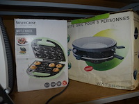 Reiskoffer dunlop, wafelijzer silvercrest, broodrooster domo, raclette grill watshome, luchtbevochtiger boneco, mini chopper - afbeelding 4 van  6