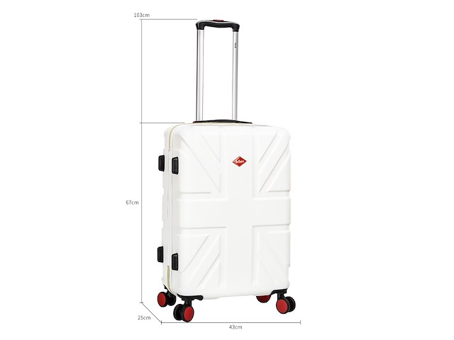 Reiskoffer lee cooper - 67 x 42 x 26 cm. - wit - afbeelding 8 van  8