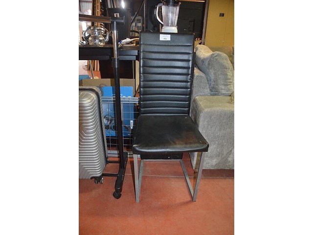 Reistrolley grijs, droogrek, kledingrek, stoel zwart similederen zit en rug - afbeelding 2 van  6