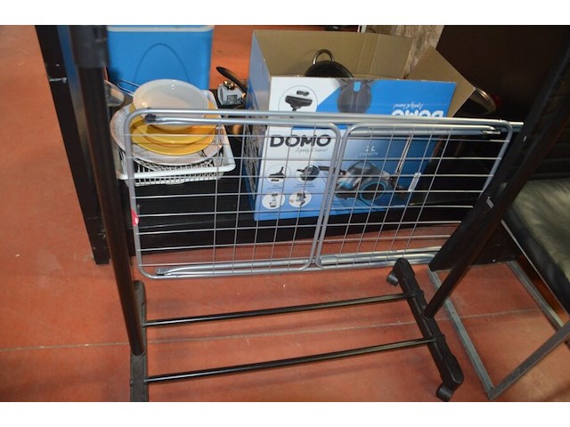 Reistrolley grijs, droogrek, kledingrek, stoel zwart similederen zit en rug - afbeelding 6 van  6