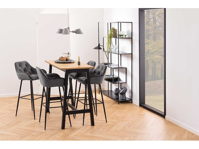 Rek dover 114 cm 4 legplanken - zwart - afbeelding 1 van  7