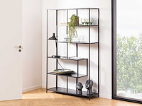 Rek dover 114 cm 4 legplanken - zwart - afbeelding 3 van  7