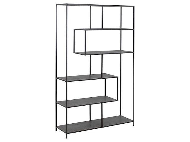 Rek dover 114 cm 4 legplanken - zwart - afbeelding 5 van  7