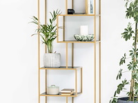 Rek dover 77 cm 4 legplanken - goud/zwart - afbeelding 1 van  7