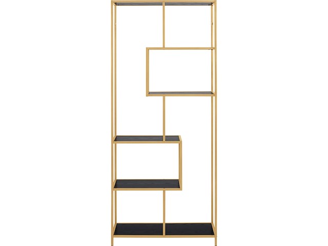Rek dover 77 cm 4 legplanken - goud/zwart - afbeelding 4 van  7