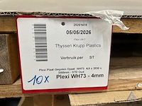 Rek inhoudend diverse plexiglas platen wo. thyssen krupp plastics, type plexi wh73. - afbeelding 3 van  3