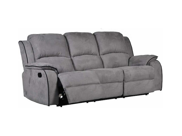 Relax 3-zits microvezelbank - gris - afbeelding 3 van  6