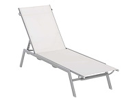 Relax garden bouncer met 5-posities rugleuning in crèmewit metaal 170 x 58 x 97 cm - afbeelding 1 van  2