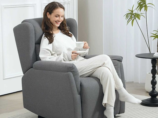 Relaxstoel, gestoffeerde fauteuil met voetsteun - afbeelding 1 van  7