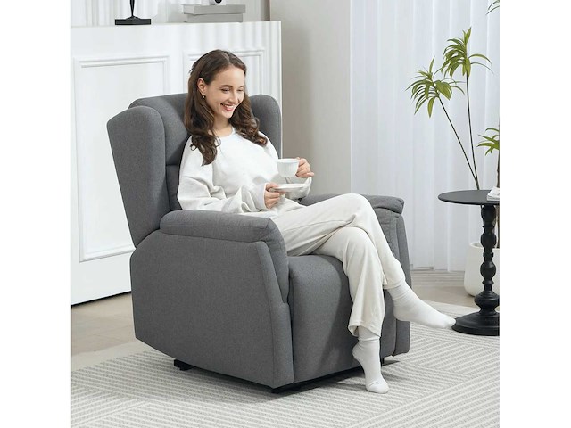 Relaxstoel, gestoffeerde fauteuil met voetsteun - afbeelding 2 van  7