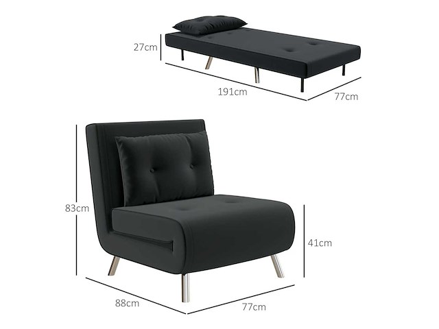 Relaxstoel met cabrio-functie, knop-tufting - afbeelding 4 van  7