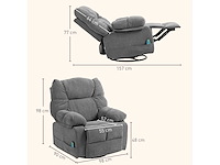 Relaxstoel met massagefunctie, leunfunctie - afbeelding 4 van  8