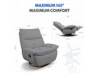 Relaxstoel met schommeling, 360° draai, lichtgrijs - afbeelding 4 van  10